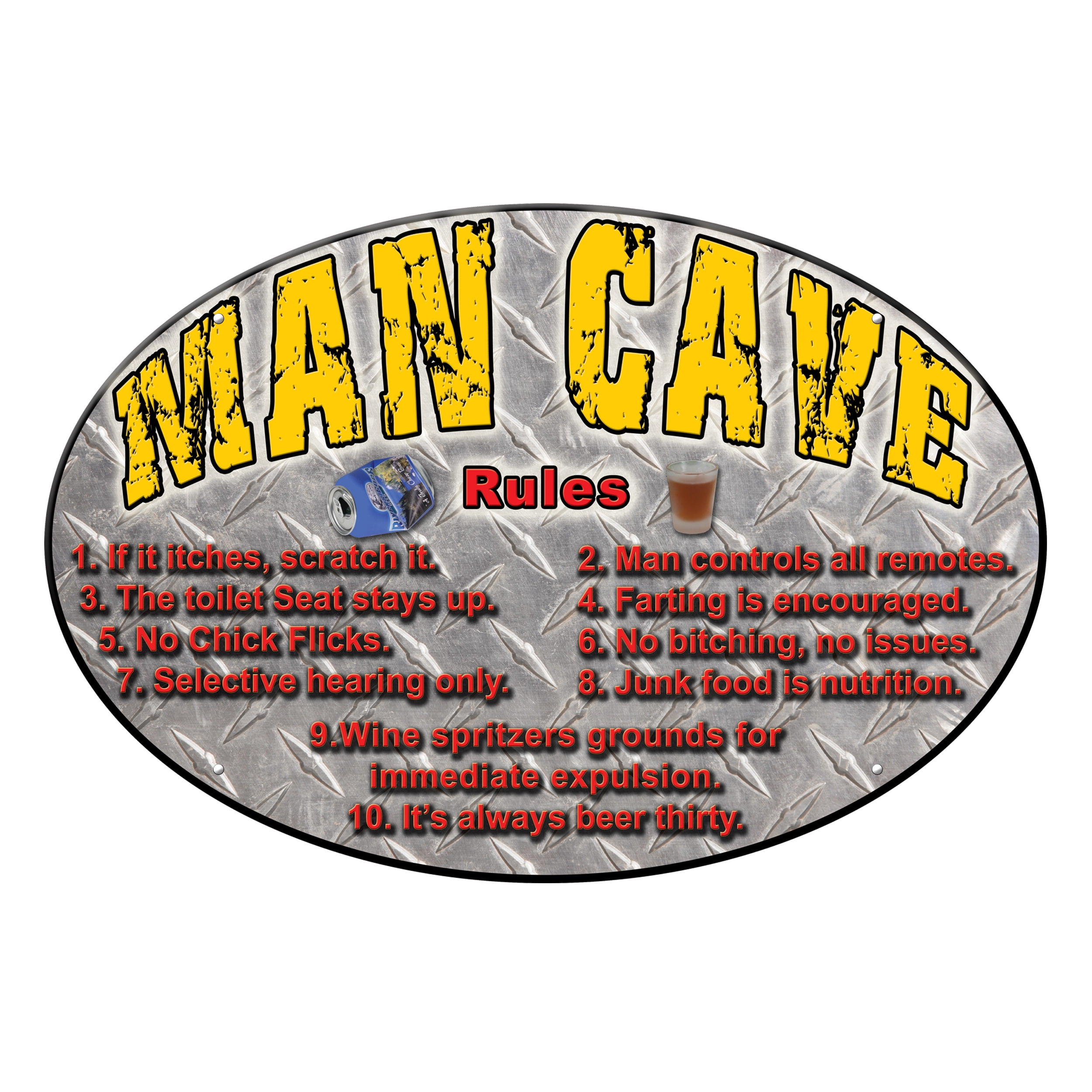 Rivers Edge Products Rivers Edge Products 12"x17" Retro Metal Tin Sign, Man Cave