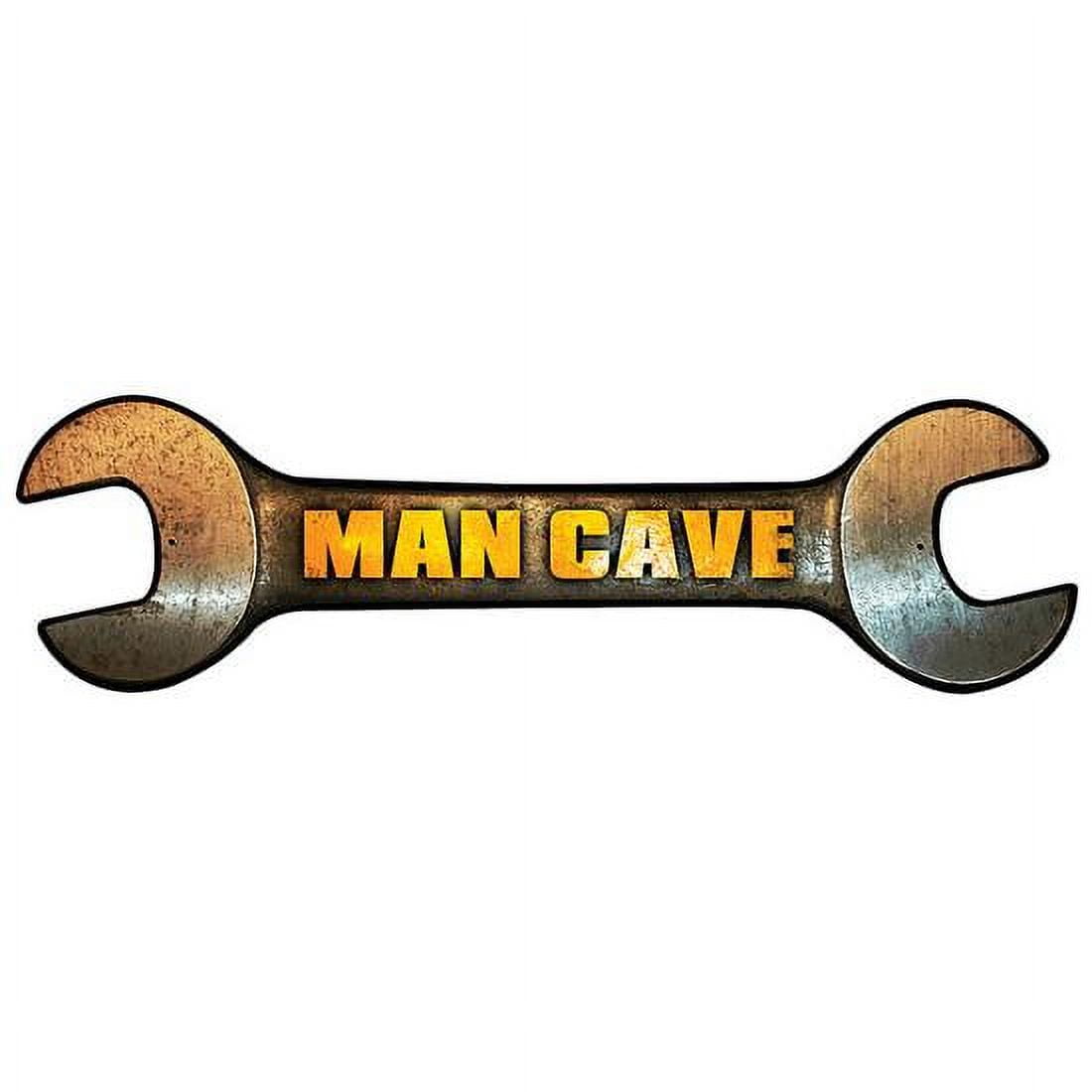 Rustic Steel Wrench Shaped Man Cave Sign, 24"