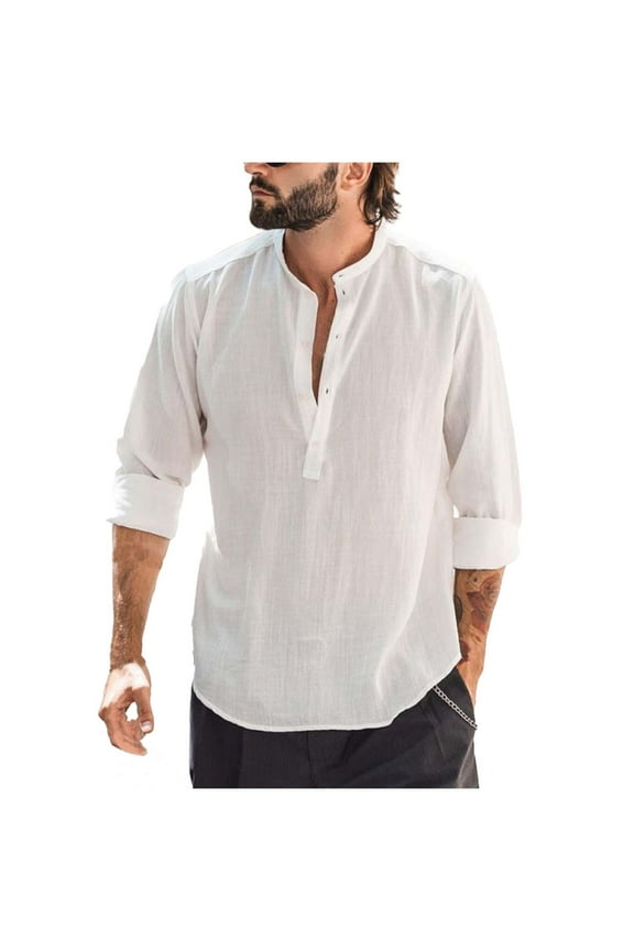 Man Collared Neck Tshirts Lounge Button Tee Tops for Man Long Sleeve Basic Summer Fall Tee Shirt 2026 Clothes Country Concert Y2K M