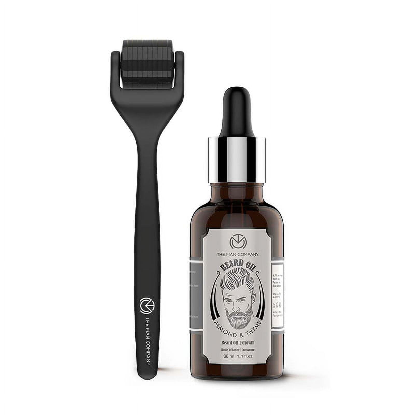 The Man Company Beard Booster Duo | Derma Roller + Beard Oil | Activates Hair Follicles | Accelerates Beard Growth, Fuller & Thicker Beard | Improves Patchy Beard