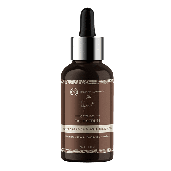 The Man Company Coffee Face Serum with Coffee Arabica, Hyaluronic Acid Green Tea Extract & Vitamin E for Tan Removal | Glowing & Brightening Skin | Soft, Smooth & Supple | All Skin Types - 30ml