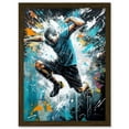 thumbnail image 1 of Man Doing Parkour Jump Pose Paint Splat Portrait Artwork Framed Wall Art Print A4, 1 of 4