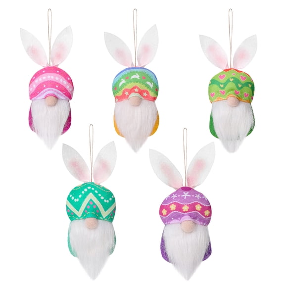 Man Doll Easter Bunny Ornament Set for Desktop Display and Festive Hanging