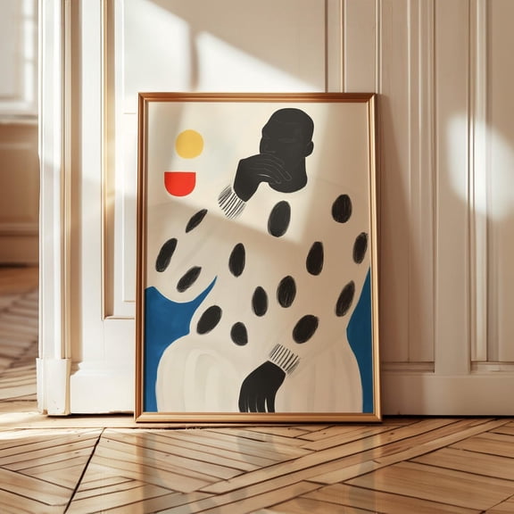 Man In Dotted Sweater Art Print, Abstract Minimalist Portrait, Bold Graphic Wall Art, Modern Figurative Decor, Illustration, Wall Art, Modern Wall Decor, 8x12 UNFRAMED