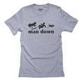 thumbnail image 1 of Man Down! - Golfer Flipped Golf Cart & Clubs Men's Grey T-Shirt, 1 of 2