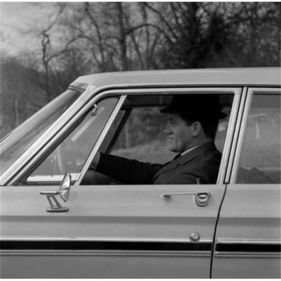 Man Driving Car Poster Print - 18 x 24 in.