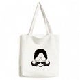 thumbnail image 1 of Man Exaggerated Beard Art Deco Fashion Tote Canvas Bag Shopping Satchel Casual Handbag, 1 of 3