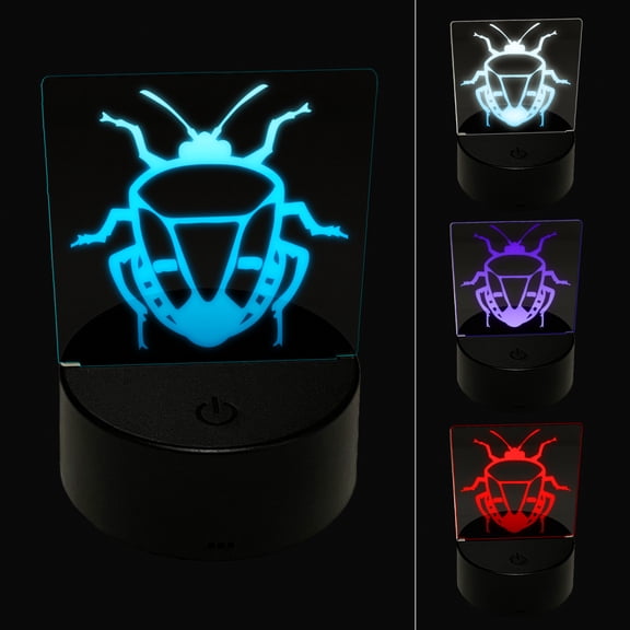 Man Faced Stink Bug Insect LED Night Light Sign 3D Illusion Desk Nightstand Lamp