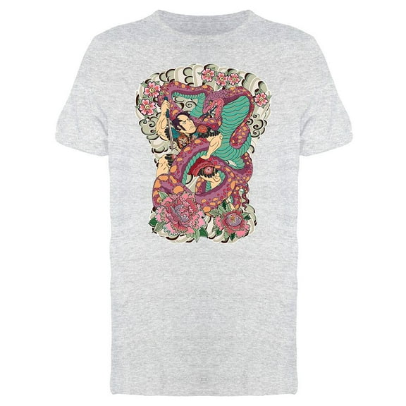 Man Fighting A Giant Snake T-Shirt Men -Image by Shutterstock, Male Medium