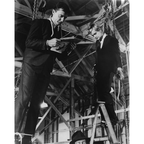 Man From U.N.C.L.E. Robert Vaughn David Mccallum Chained To Rafters 24x36 Classic Hollywood Poster