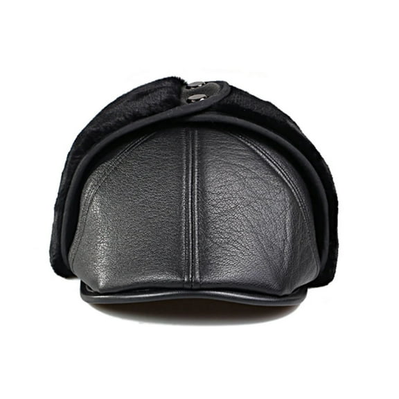 Man Genuine Leather Beret Hats Male Fashion Forward Caps Duckbill Adjustale Warm Boina Trucker Cap Ear Protection ,Beautiful Craftsmanship