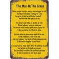 thumbnail image 1 of The Man in the Glass Antique Tin Sign,Humorous Quote Wall Decor Rustic Tin Signs Metal Poster for Home Bar Club Cafe Office Kitchen Bathroom Man Cave Decor 8×12 inch, 1 of 5