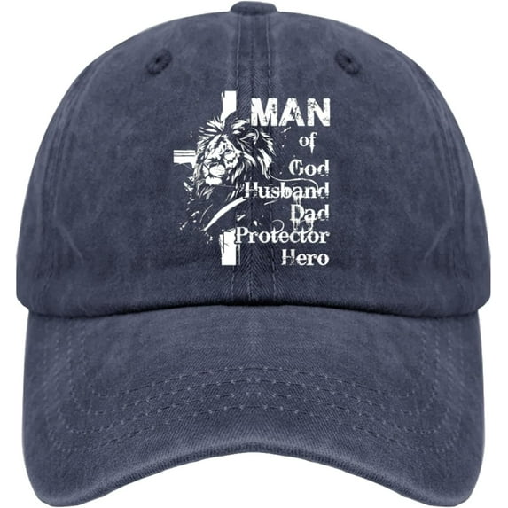 Man God Husband Dad Protector Hero Hat Women with Design Christian Cross Tennis Hats for Womens