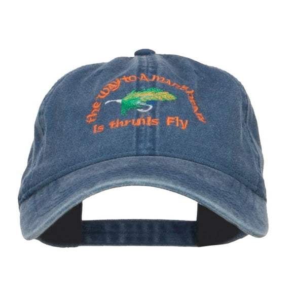 Man Heart His Fly Embroidered Mesh Cap - Navy OSFM