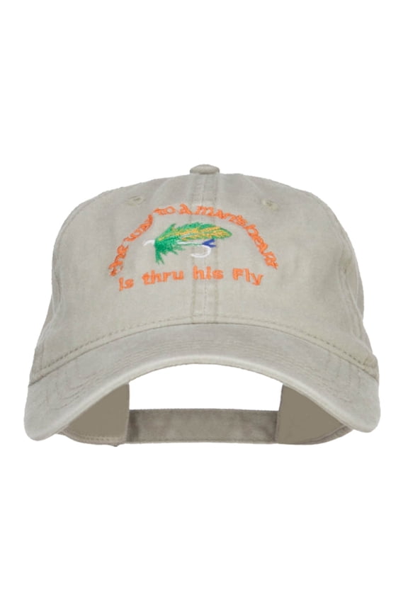 Man Heart His Fly Embroidered Mesh Cap - Stone Grey OSFM