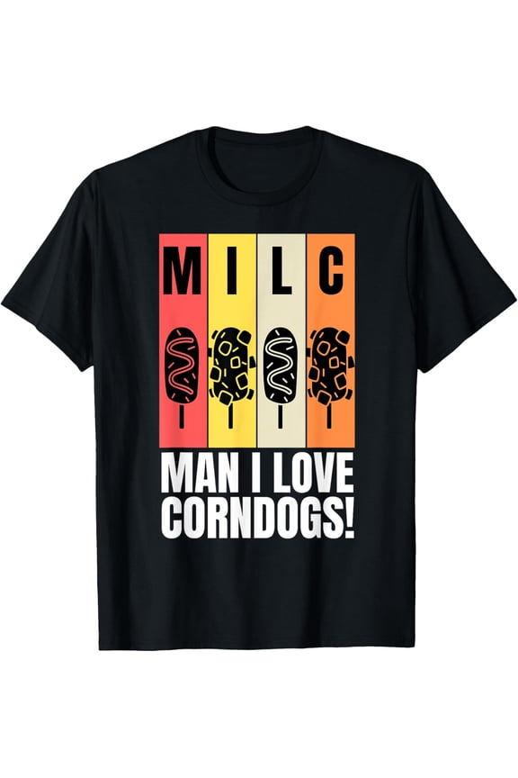 Man I Love Corndogs Funny Korean Corn Dogs And Sausages T-ShirtMen and women, White Black T-shirt, size: Extra large S-1441XL