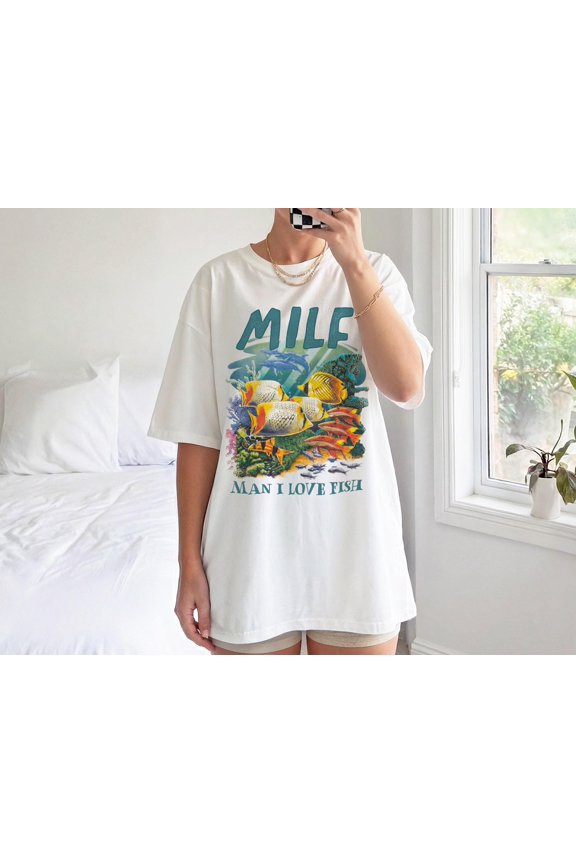 Man I Love Fish T-Shirt Meme Fish Shirt Vintage Style Unisex T-Shirt Unisex Tee, Unisex T-Shirt