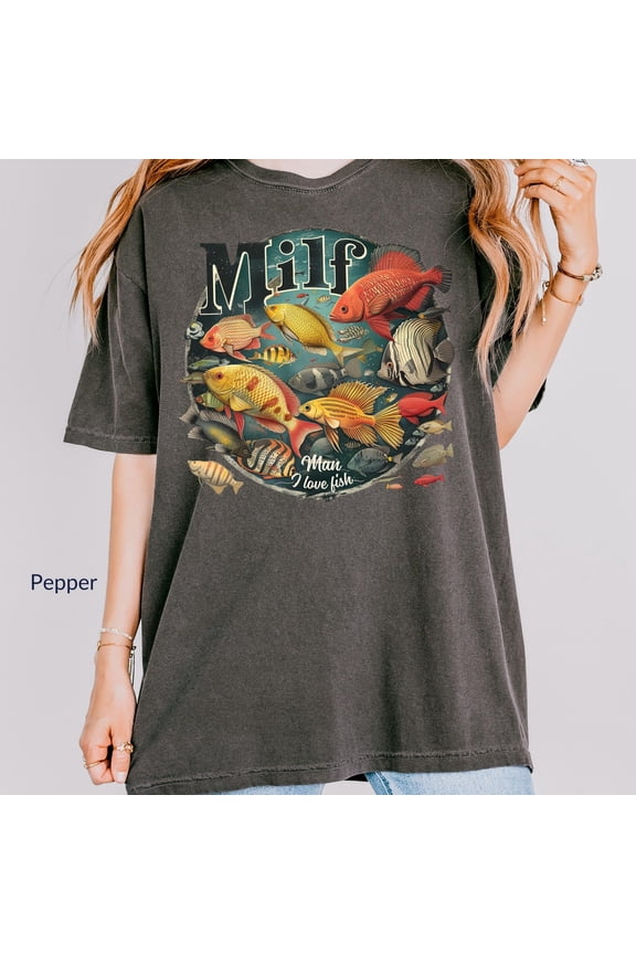 Man I Love Fish Vintage T-Shirt, Ocean Graphic Tee, Retro Aquarium Lover Shirt, 90s Y2K Humor Top, Unisex Cotton T-Shirt, Sizes S-3XL