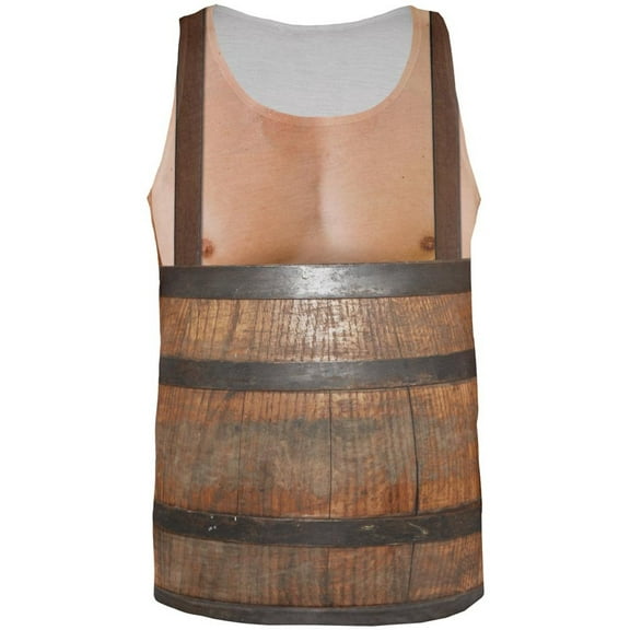 Man In Barrel Costume All Over Adult Tank Top - Large