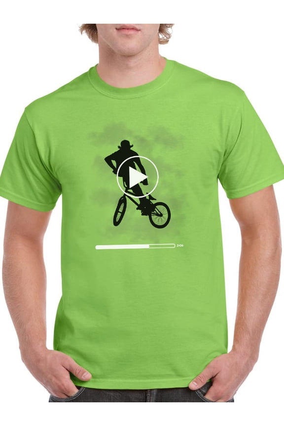 Man In Bike Design  Men T-Shirt, Male Medium