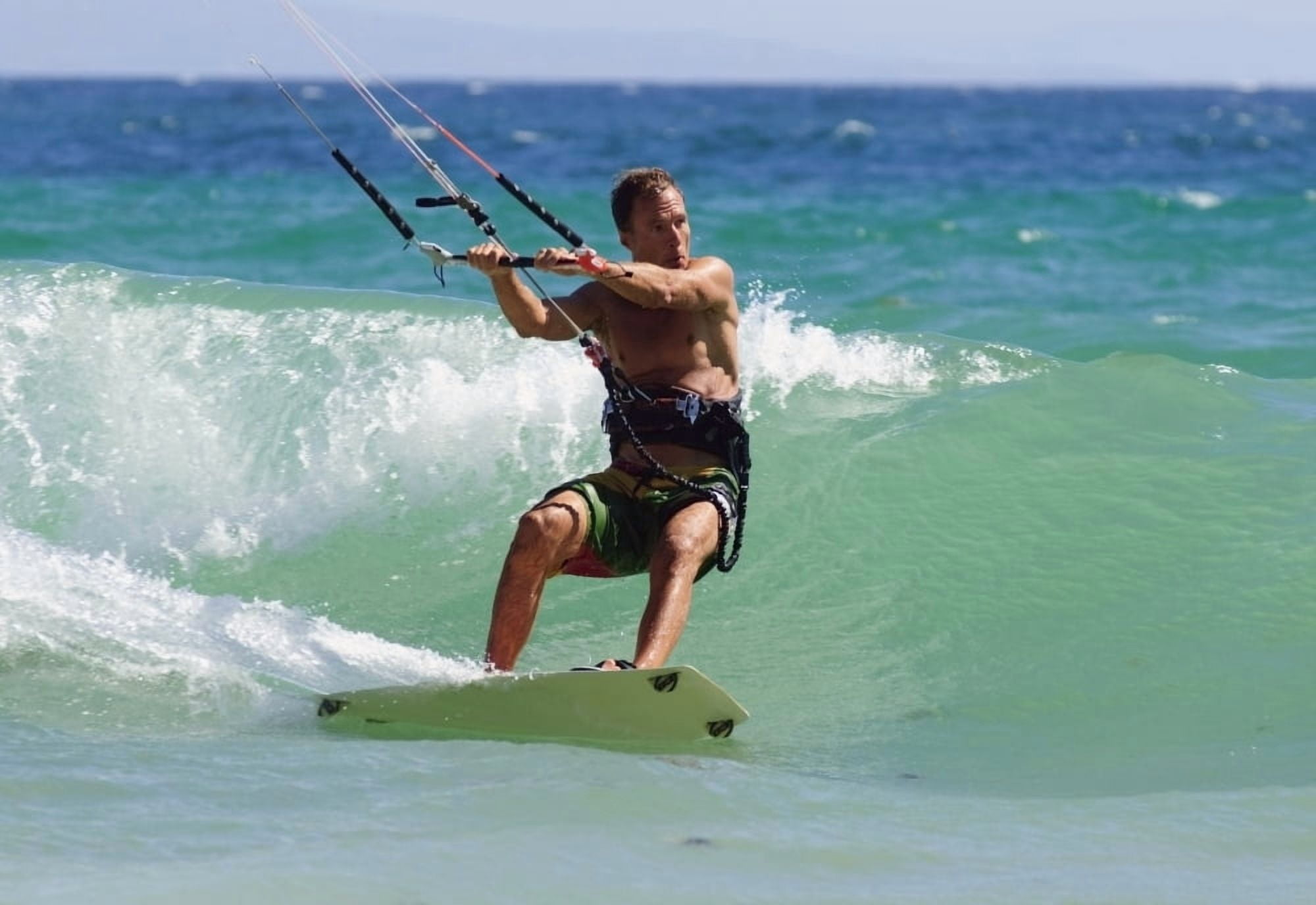 Man Kite Surfing Costa De La LuzAndalusiaSpain Canvas Art - Ben Welsh Design Pics (17 x 11)