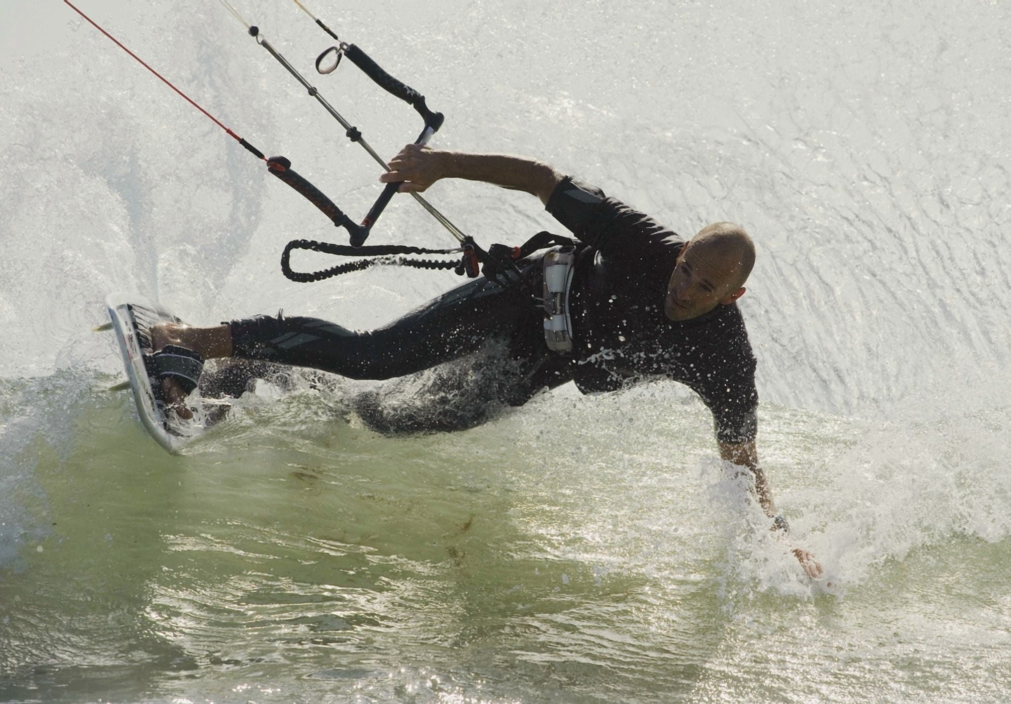 Man Kitesurfing Canvas Art - Ben Welsh Design Pics (17 x 12)