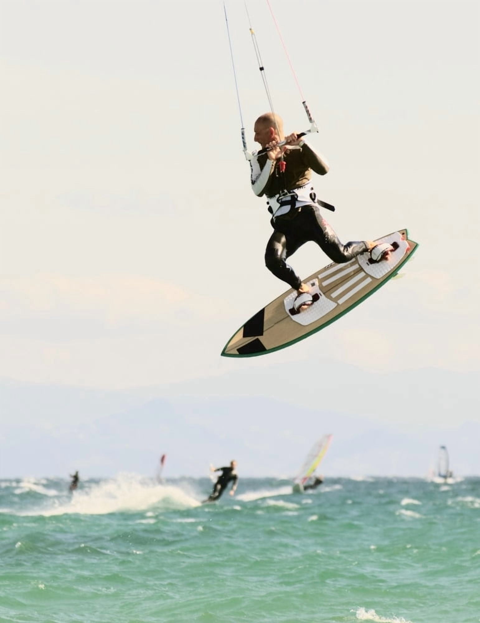 Man Kitesurfing Canvas Art - Ben Welsh Design Pics (26 x 34)