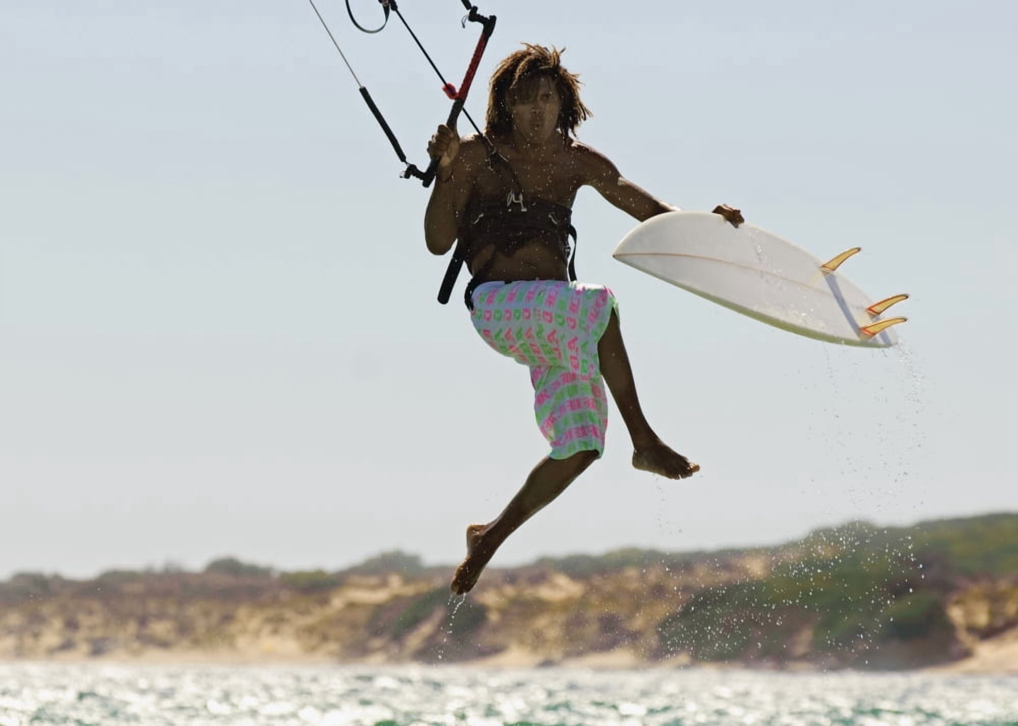 Man Kitesurfing Canvas Art - Ben Welsh Design Pics (32 x 24)