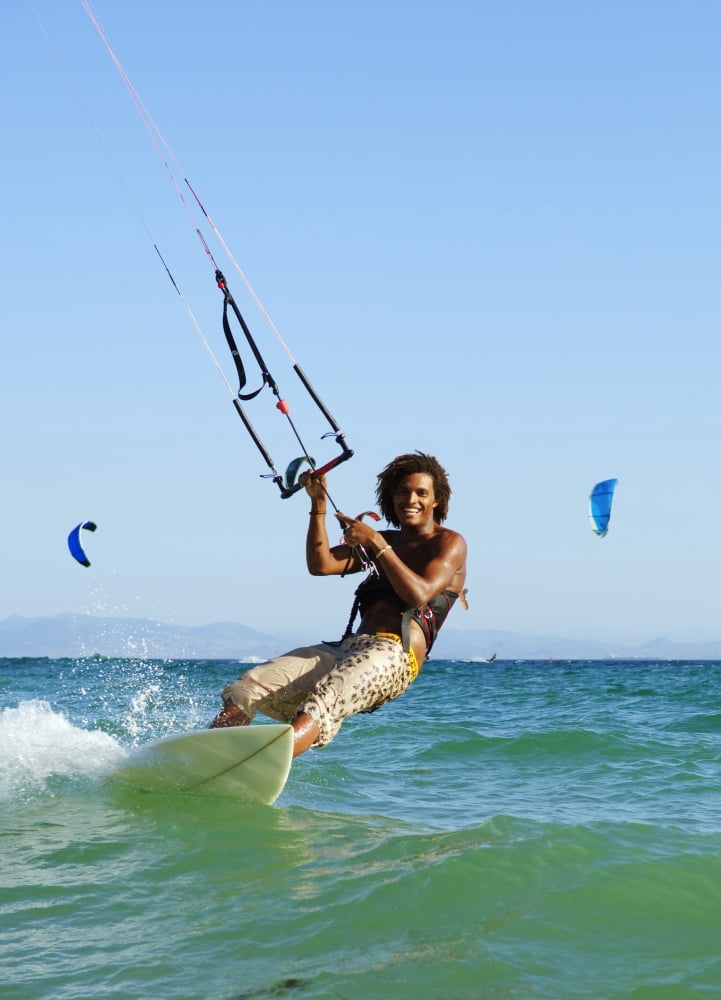 Man Kitesurfing Costa De La LuzAndalusiaSpain Canvas Art - Ben Welsh Design Pics (12 x 16)