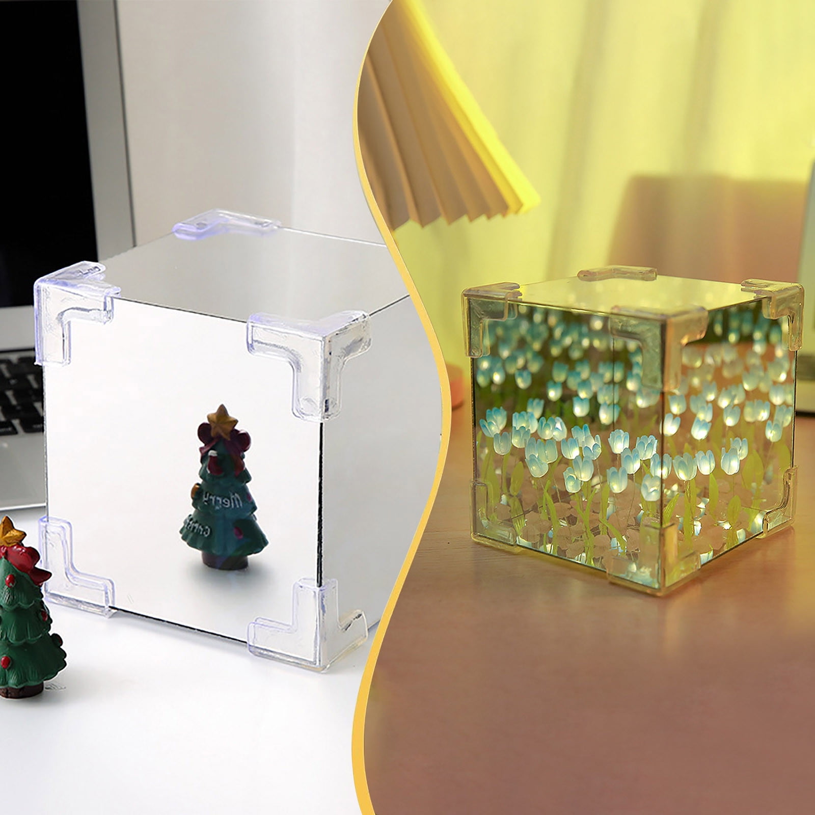 Man Lamp Handmade Diy Sea Of Flowers Cube Night Light Material Bag Qixi