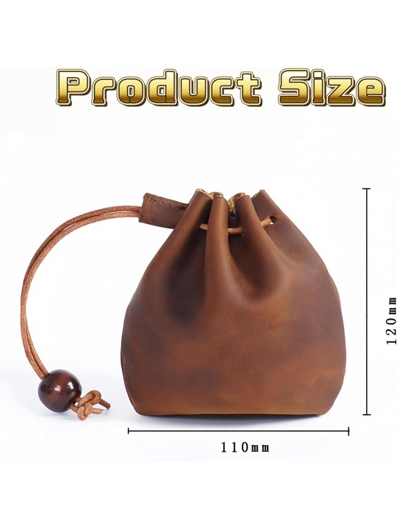 Man Leather Purse Bag: Coin Pouch for Men, Coin Pouch, Medieval Retro Leather Drawstring Bag, Renaissance Accessories