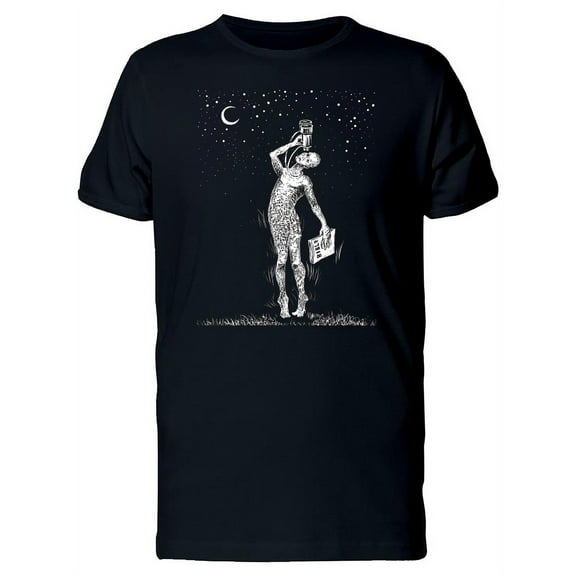 Man Lookin At Sky Holding Bible T-Shirt Men -Image by Shutterstock, Male Small