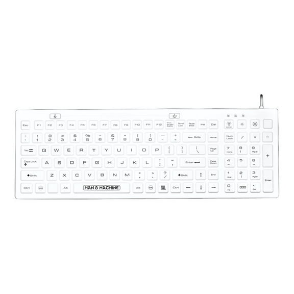 Man & Machine D Cool - Keyboard - washable - backlit - USB - QWERTY - US - white