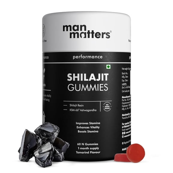 Man Matters Himalayan Shilajit Gummies (75% Fulvic Acid & KSM 66 Ashwagandha) w/ ShilAbsorb, Our Patented Formula