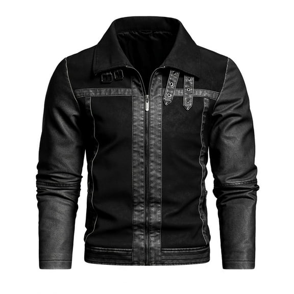 Man Military Tactical Leather Jacket Lightweight Long Sleeve Flight Bomber Coat Turn Down Motorcycle Pu Trucker Outerwear