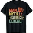 Man Myth Grilling Legend Smoking Meat Dad Grillfather BBQ TShirt