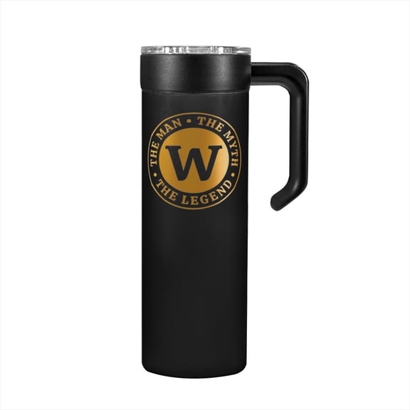 The Man the Myth the Legend Tumbler  with Initials, Monogrammed Stainless Steel Travel Tumbler for Men, Funny Personalized Coffee Cup, Unique Birthday Christmas Gifts for Him, 30 oz, A