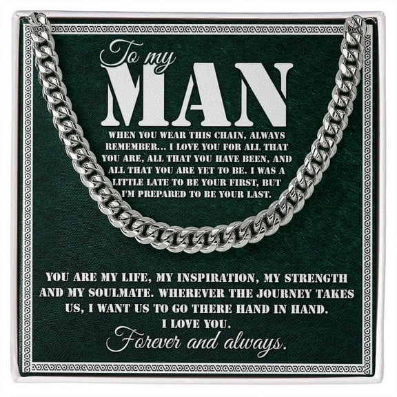 To My Man Necklace, Promise Necklace for Him from Her, Birthday Gift for Man from Women, Anniversary Gift For Boyfriend/Husband, To My Boyfriend Necklace
