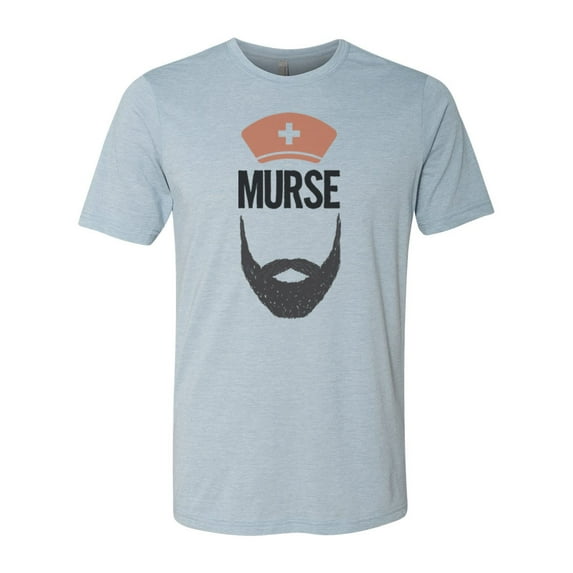 Man Nurse, Nurse, Bearded Male Nurse, Male Nurse Shirt, Murse Shirt, Gift For Him, Coworker Tshirt, Nurse Shirt, Bearded Nurse, Healthcare, Stonewash Denim, 2XL