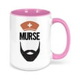 thumbnail image 1 of Man Nurse, Nurse, Bearded Male Nurse, Male Nurse Mug, Murse Mug, Gift For Him, Coworker Mug, Nurse Mug, Bearded Nurse, Healthcare, PINK, 1 of 1
