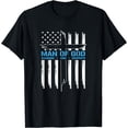 thumbnail image 1 of Man Of God Cross American Flag Jesus Christian Tee T-Shirt, 1 of 4