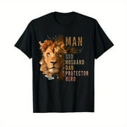 Man Of God Husband Dad Protector Hero Happy Father's Day T-Shirt