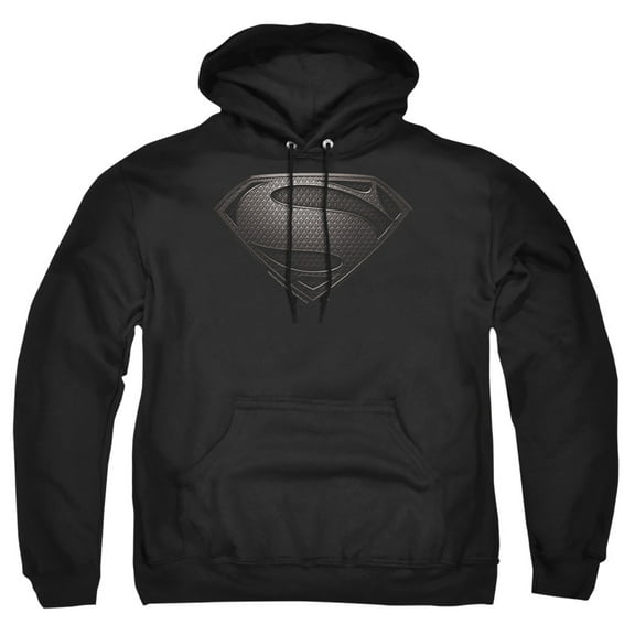 Man Of Steel Mos Desaturated Adult Pull-Over Hoodie, Black, 3X Large