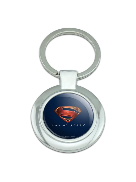 Man Of Steel Mos New Logo Keychain Classy Round Chrome Plated Metal