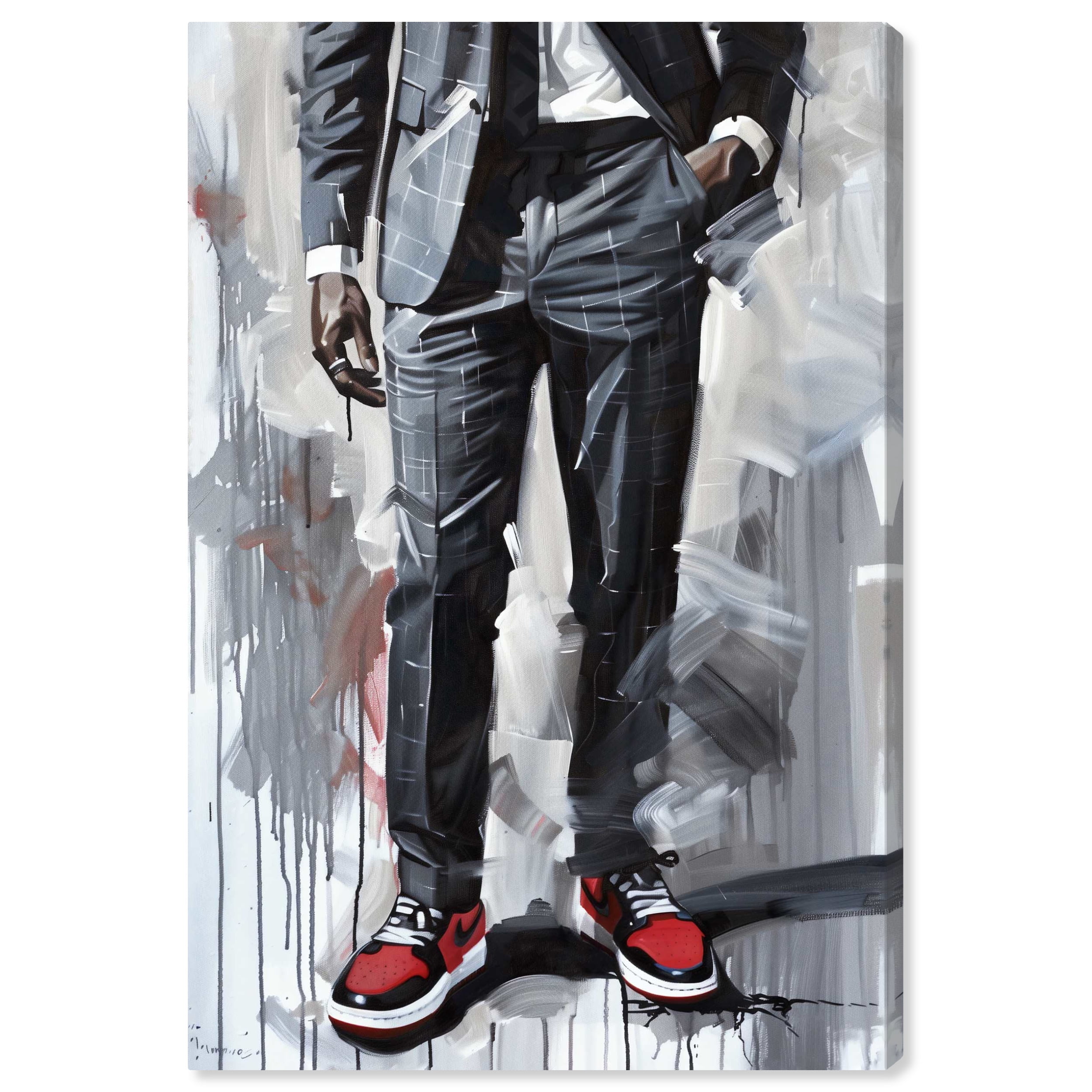 Man of Style II Gallery Wrapped Canvas Wall Art, 10" x 15", Black and Red