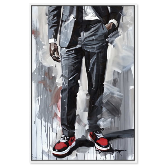Man Of Style II Men Style Man Cave Canvas Wall Art by Notoriart, White Floater Frame, 21" x 31"