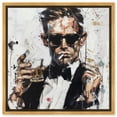 thumbnail image 1 of Man Of Style Manly Inspirational Cowboy Canvas Wall Art by Notoriart, Gold Floater Frame, 20"x20", 1 of 7