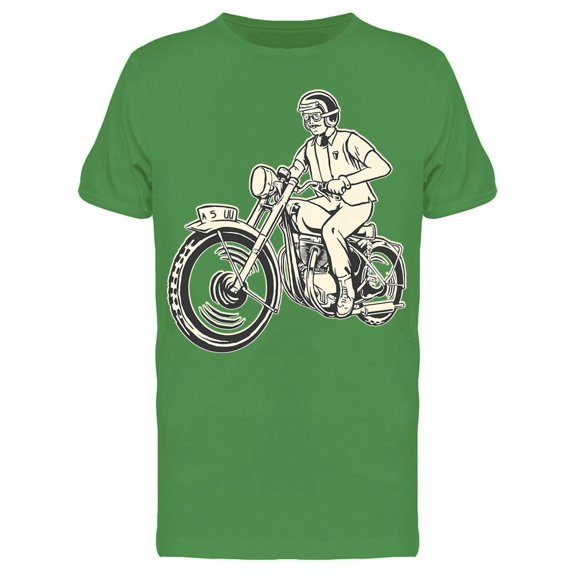 Man On A Vintage Motorcycle Tee Men's -Image by Shutterstock