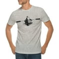 thumbnail image 1 of Man On Boat Graphic Design Ring Spun Combed Cotton Short Sleeve Deluxe Jersey T-Shirt - Heather Grey 3XL, 1 of 4