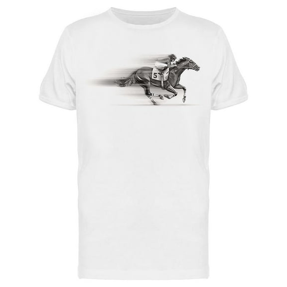 Man On Racing Horse T-Shirt Men -Image by Shutterstock, Male Large